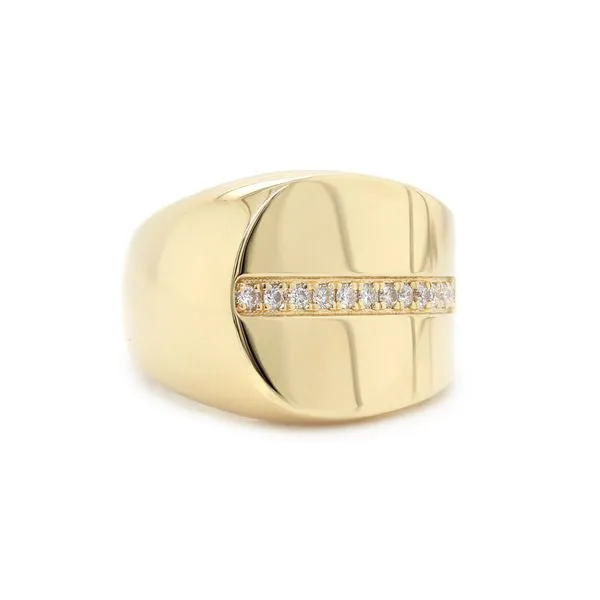 Yellow Gold Fashion Ring with Pave Center Joe Escobar Diamonds Campbell, CA