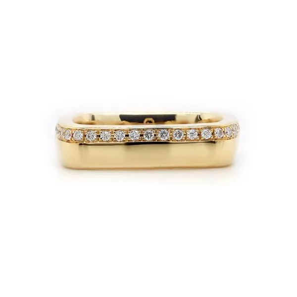 Yellow Gold Diamond Square Stacker Band Joe Escobar Diamonds Campbell, CA