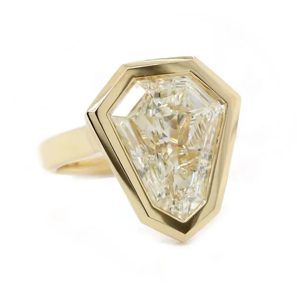 Bezel Set Shield Cut Diamond Ring Joe Escobar Diamonds Campbell, CA