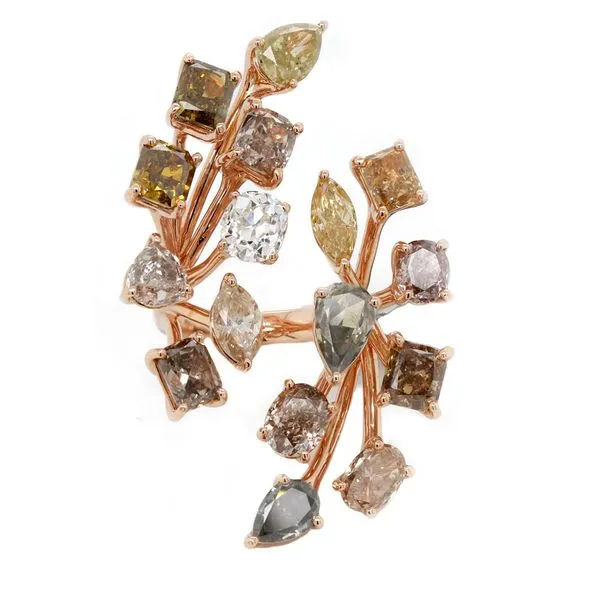 Multi Color Diamond Branch Ring Joe Escobar Diamonds Campbell, CA
