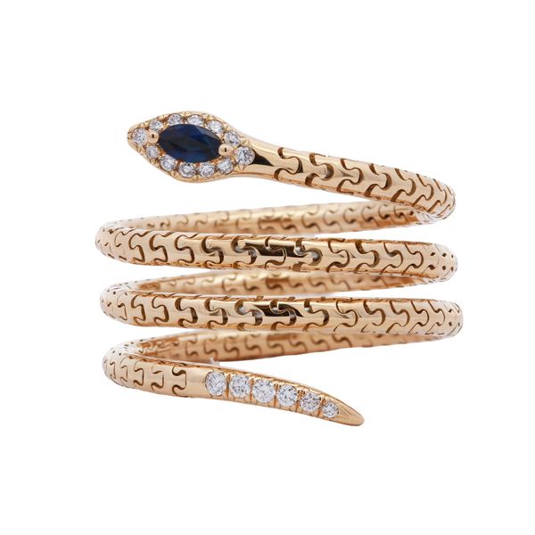 Sapphire and Diamond Snake Ring Joe Escobar Diamonds Campbell, CA