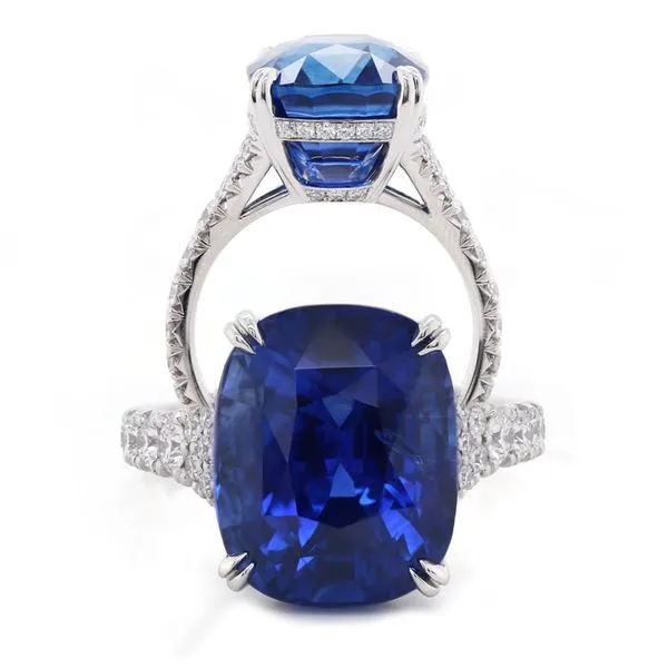 Cushion Sapphire Ring Joe Escobar Diamonds Campbell, CA