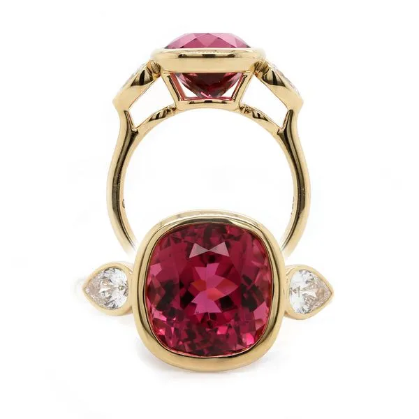 Rubellite Tourmaline Bezel Ring Joe Escobar Diamonds Campbell, CA