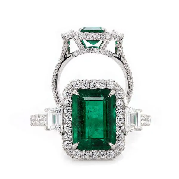 Emerald Handmade Platinum Ring Joe Escobar Diamonds Campbell, CA