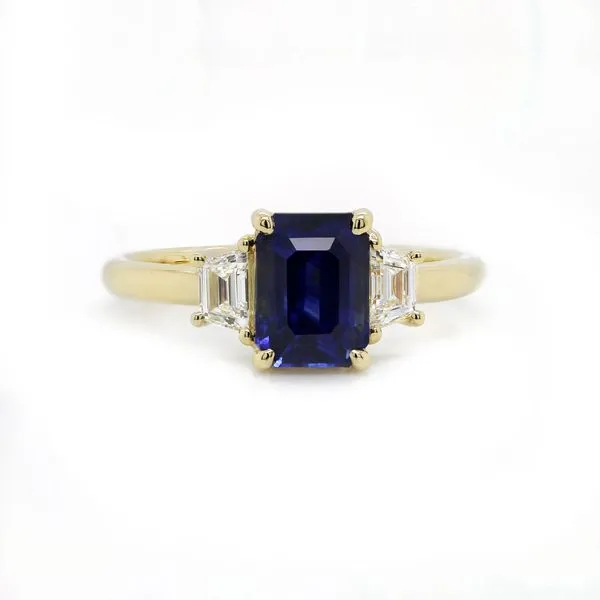 Sapphire Three Stone Ring Joe Escobar Diamonds Campbell, CA