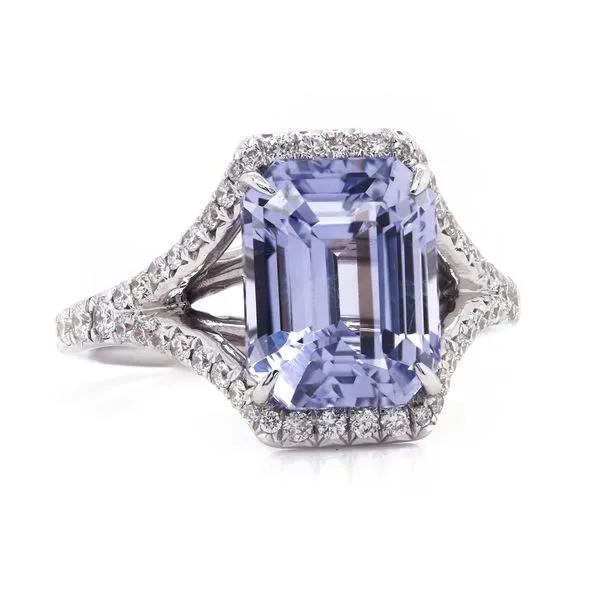 Violet Sapphire Halo Ring Joe Escobar Diamonds Campbell, CA