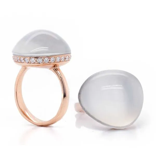 Moonstone Rose Gold Ring with Hidden Halo Joe Escobar Diamonds Campbell, CA