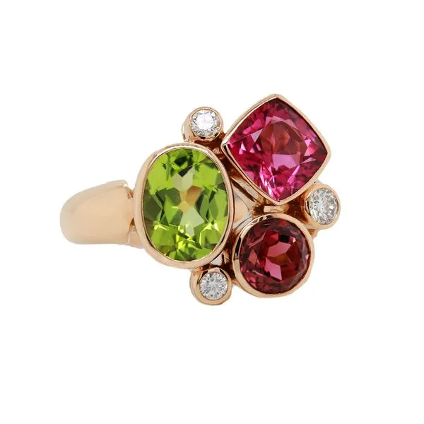 Peridot and Tourmaline Fashion Band Joe Escobar Diamonds Campbell, CA
