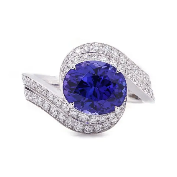 Tanzanite Bypass Swirl Ring Joe Escobar Diamonds Campbell, CA