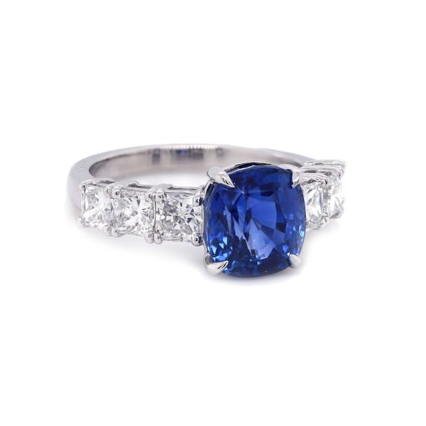 Cushion Blue Sapphire and Diamond Ring Joe Escobar Diamonds Campbell, CA