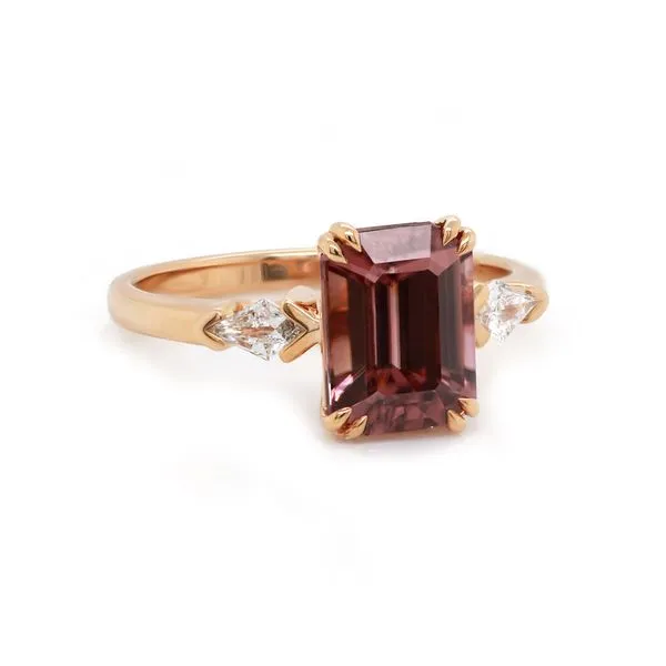 Rose Zircon Three Stone Ring Joe Escobar Diamonds Campbell, CA