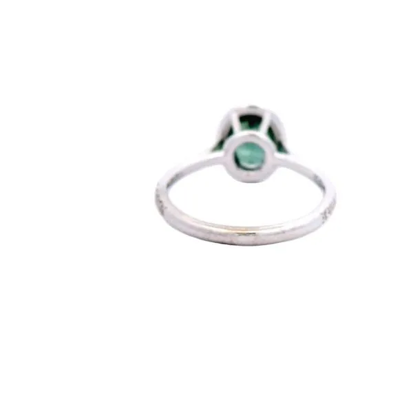 Unheated Teal Sapphire Halo Ring Image 4 Joe Escobar Diamonds Campbell, CA