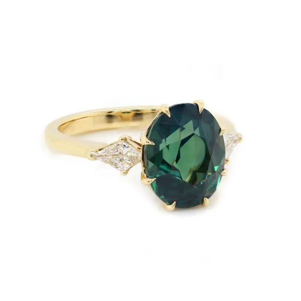 Unheated Green Sapphire Ring Joe Escobar Diamonds Campbell, CA