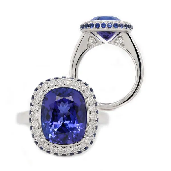 Tanzanite Halo Ring Joe Escobar Diamonds Campbell, CA