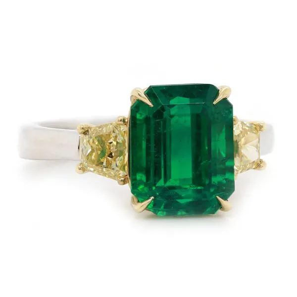 Emerald and Yellow Diamond Ring Joe Escobar Diamonds Campbell, CA