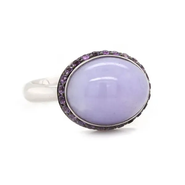 Lavender Jade with Purple Sapphire Hidden Halo Joe Escobar Diamonds Campbell, CA