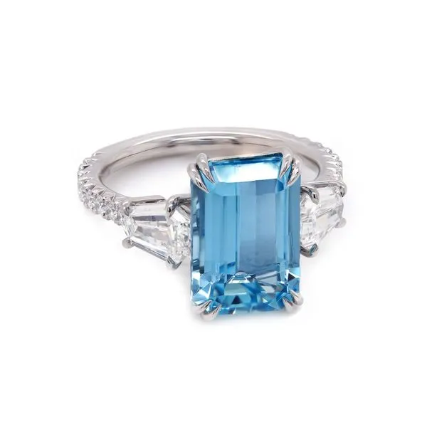 Aquamarine Three Stone Ring Joe Escobar Diamonds Campbell, CA