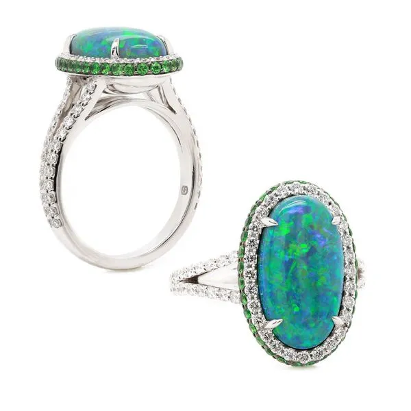 Black Opal Diamond Halo Ring Joe Escobar Diamonds Campbell, CA