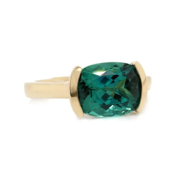 Green Tourmaline Solitaire Ring Joe Escobar Diamonds Campbell, CA