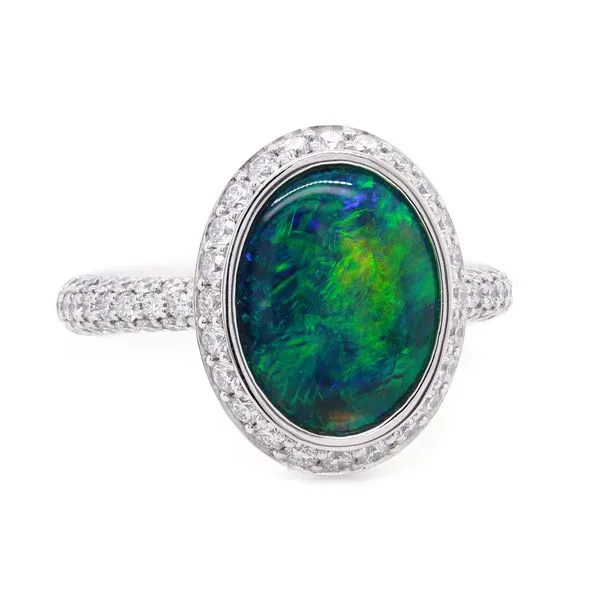 Black Opal Halo Ring Joe Escobar Diamonds Campbell, CA
