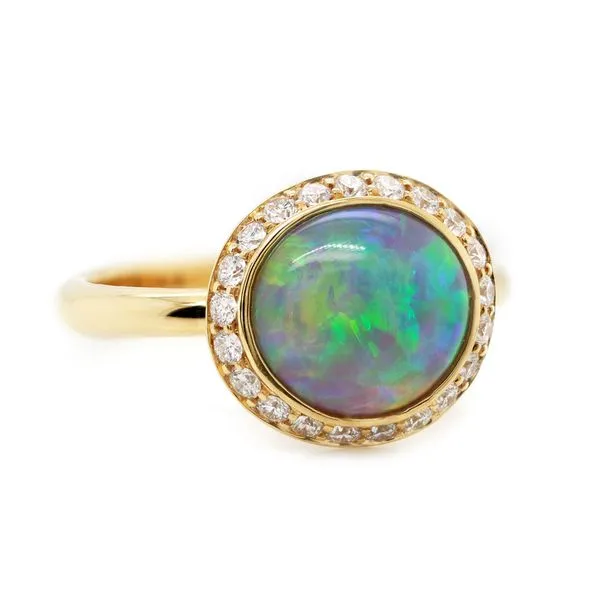 Black Opal Diamond Halo Ring Joe Escobar Diamonds Campbell, CA