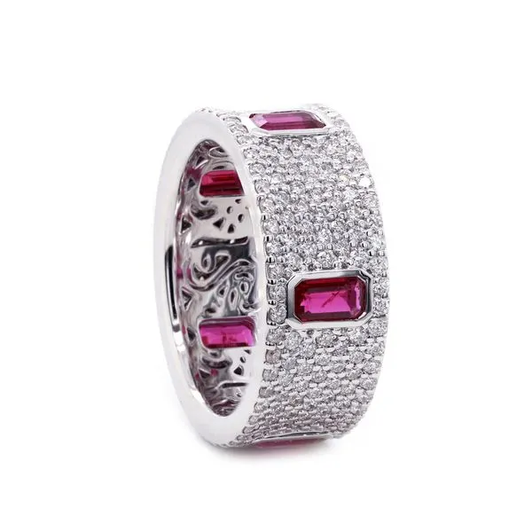 Ruby and Diamond Pave Band Joe Escobar Diamonds Campbell, CA