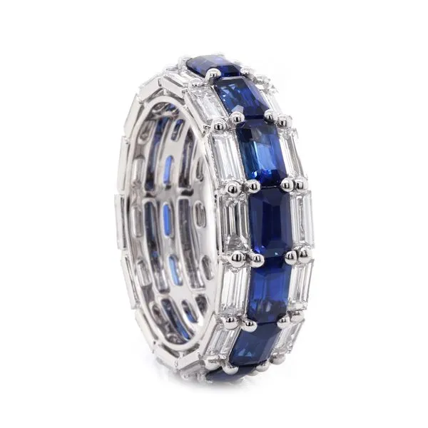 Blue Sapphire and Diamond Eternity Band Joe Escobar Diamonds Campbell, CA