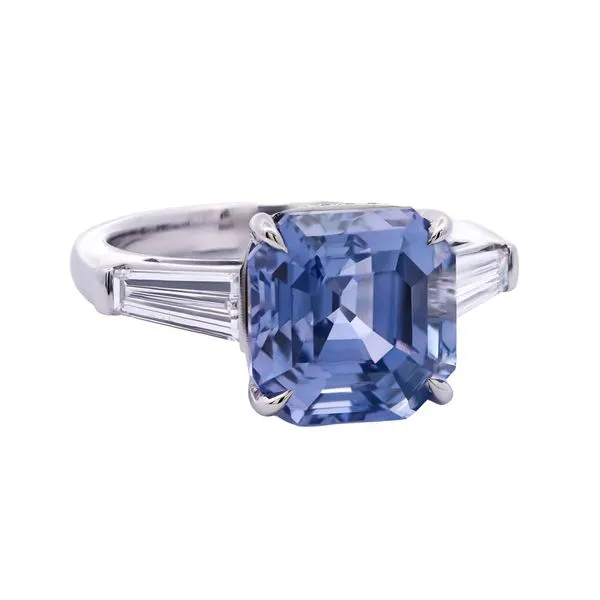 Asscher Cut Lavender Sapphire Ring Joe Escobar Diamonds Campbell, CA