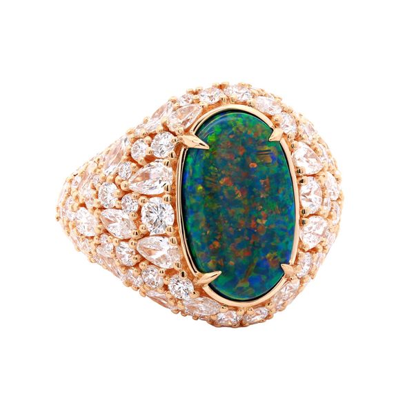 Black Opal Pave Diamond Ring Joe Escobar Diamonds Campbell, CA