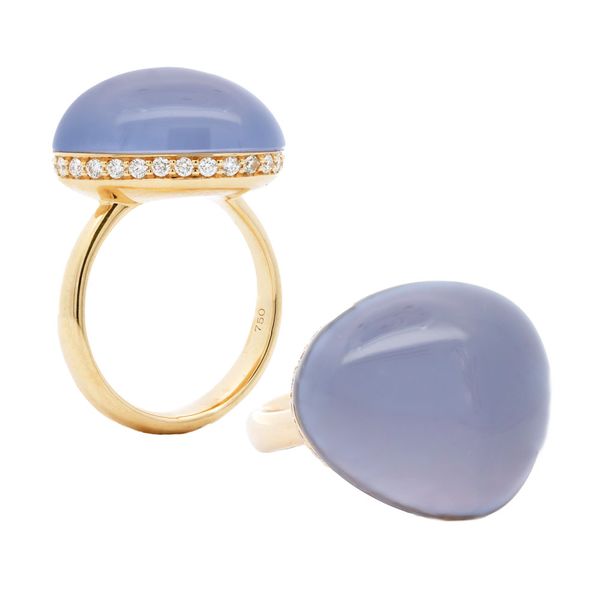 Blue Chalcedony Hidden Halo Ring Joe Escobar Diamonds Campbell, CA