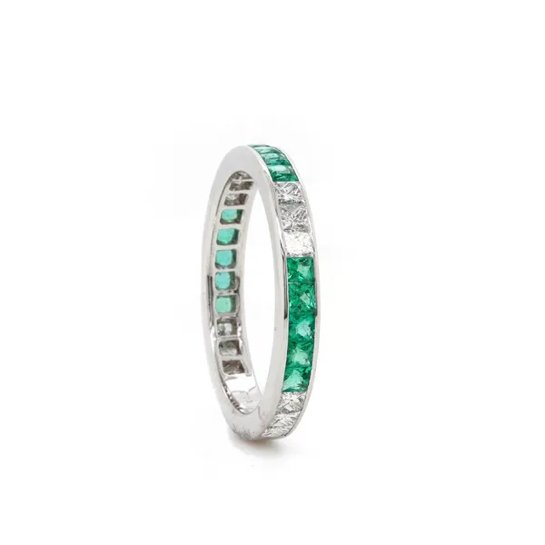 Emerald and Diamond Channel Band Joe Escobar Diamonds Campbell, CA