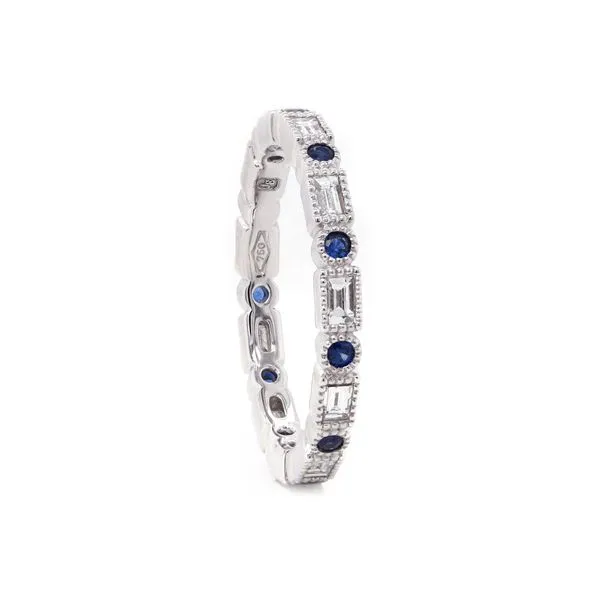 Sapphire and Diamond Stacking Eternity Band Joe Escobar Diamonds Campbell, CA