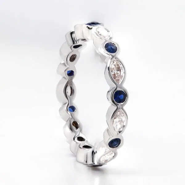 Marquise Diamond and Sapphire Eternity Band Joe Escobar Diamonds Campbell, CA