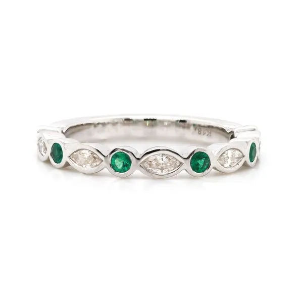 Alternating Emerald and Marquise Diamond Band Joe Escobar Diamonds Campbell, CA