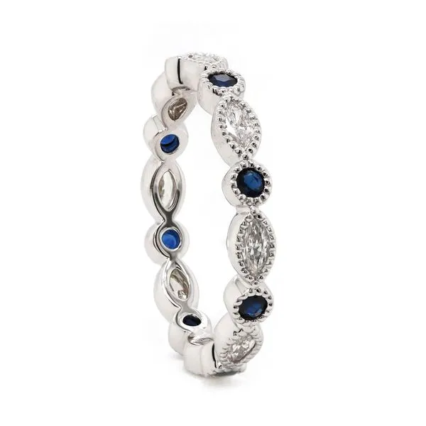 Marquise Diamond and Sapphire Eternity Band Joe Escobar Diamonds Campbell, CA