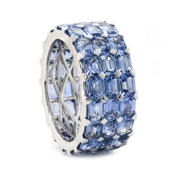 Three Row Sapphire Eternity Band Joe Escobar Diamonds Campbell, CA