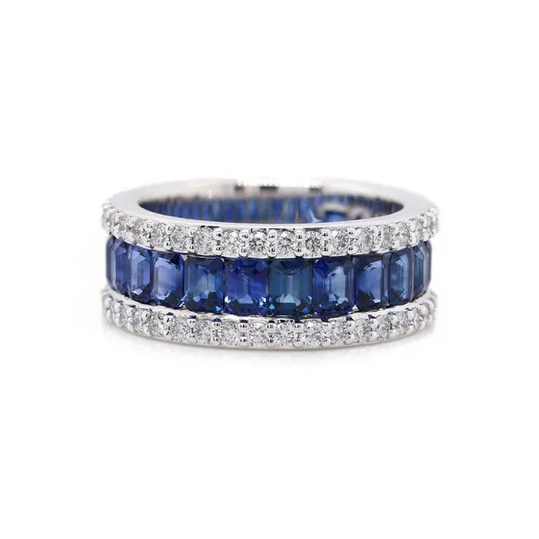 Channel Set Sapphire and Diamond Band Joe Escobar Diamonds Campbell, CA