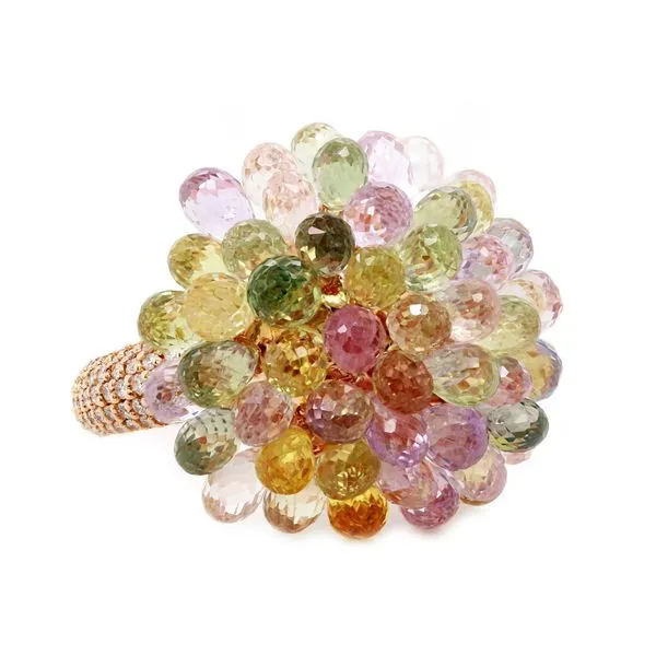 Cotton Candy Sapphire Briolette Ring Joe Escobar Diamonds Campbell, CA
