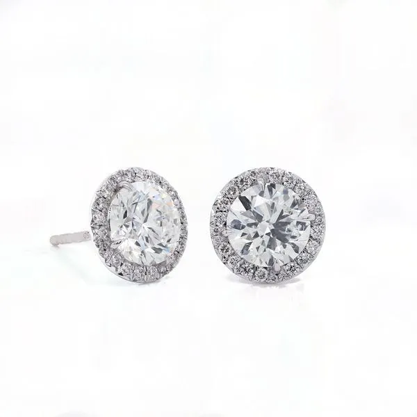 Round Diamond Halo Stud Earring Joe Escobar Diamonds Campbell, CA