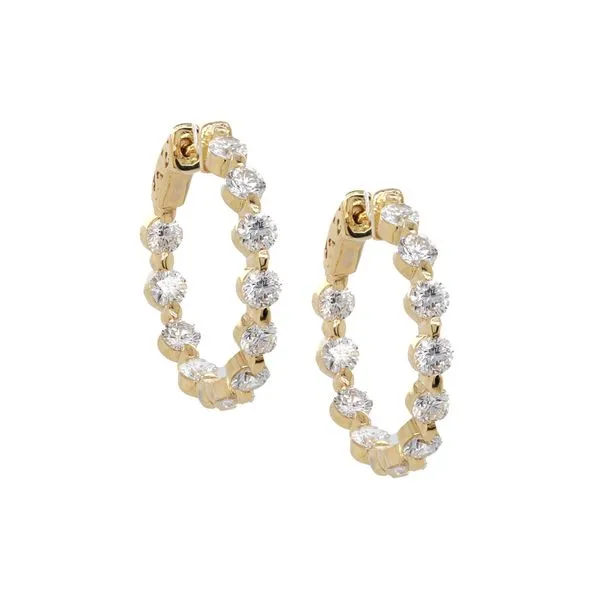 Single Prong Diamond Hoop Earrings 25mm Joe Escobar Diamonds Campbell, CA