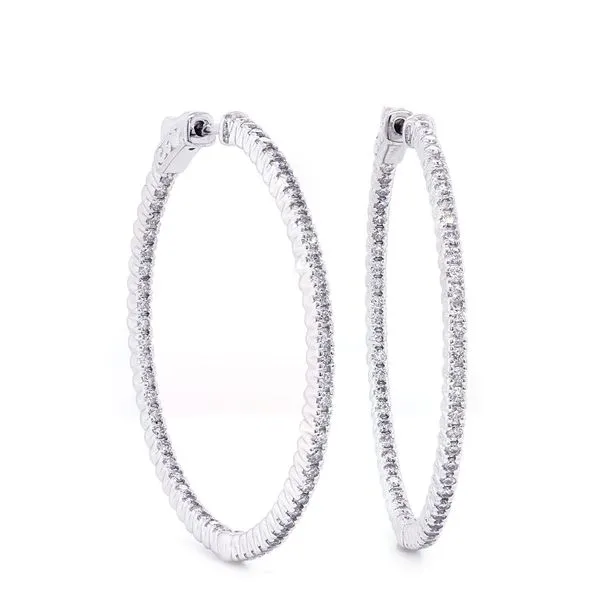 Inside Out Diamond Hoop Earrings Image 2 Joe Escobar Diamonds Campbell, CA