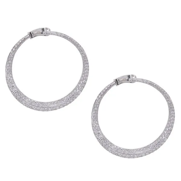 Graduated Diamond Pave Hoop Earring Joe Escobar Diamonds Campbell, CA