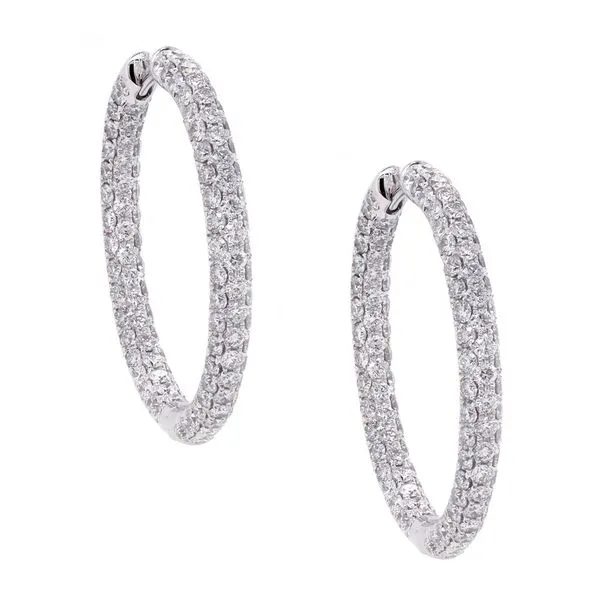 Three Sided Inside Out Diamond Hoop Earrings Joe Escobar Diamonds Campbell, CA