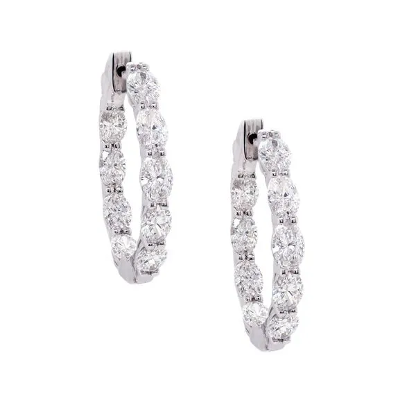Oval Diamond Hoop Earrings Joe Escobar Diamonds Campbell, CA