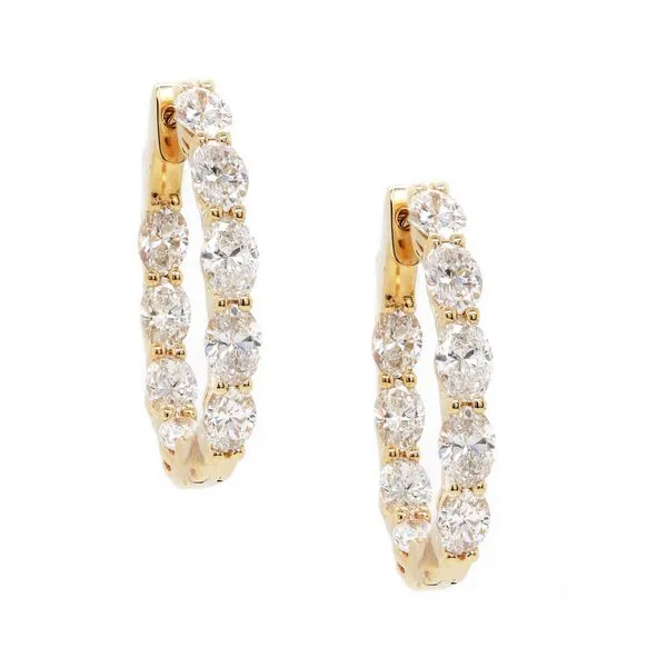 Oval Diamond Hoop Earrings Joe Escobar Diamonds Campbell, CA