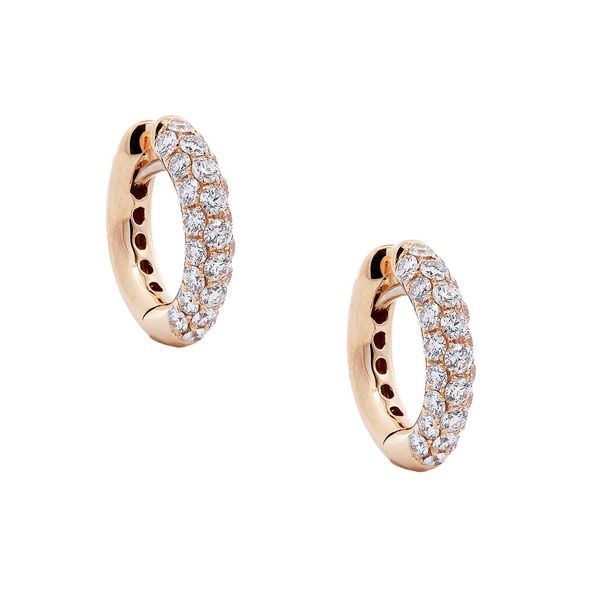 Diamond Pave Hoop Earrings 14mm Joe Escobar Diamonds Campbell, CA