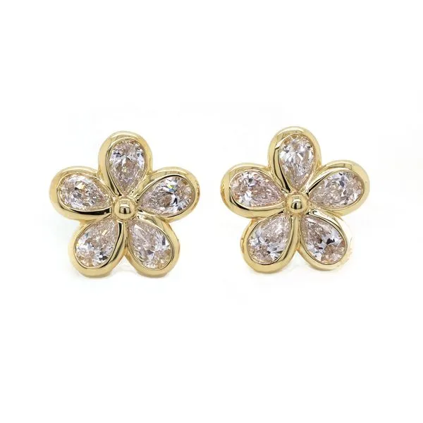 Diamond Flower Stud Earrings Joe Escobar Diamonds Campbell, CA