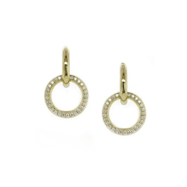 Yellow Gold Circle Drop Earrings Joe Escobar Diamonds Campbell, CA