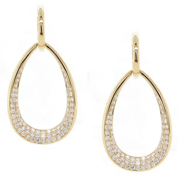 Open Pear Pave Diamond Drop Earrings Joe Escobar Diamonds Campbell, CA