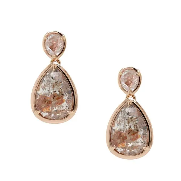 Rustic Pink Diamond Drop Earrings Joe Escobar Diamonds Campbell, CA